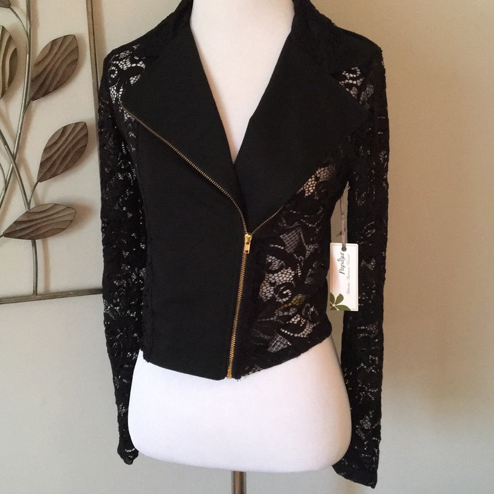 Papaya Asymmetrical Zip Cropped Jacket